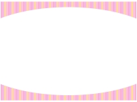 ピンク色のストライプのフレーム飾り枠イラスト