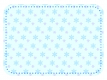 雪の結晶模様の水色フレーム飾り枠イラスト