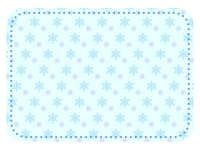 雪の結晶模様の水色フレーム飾り枠イラスト