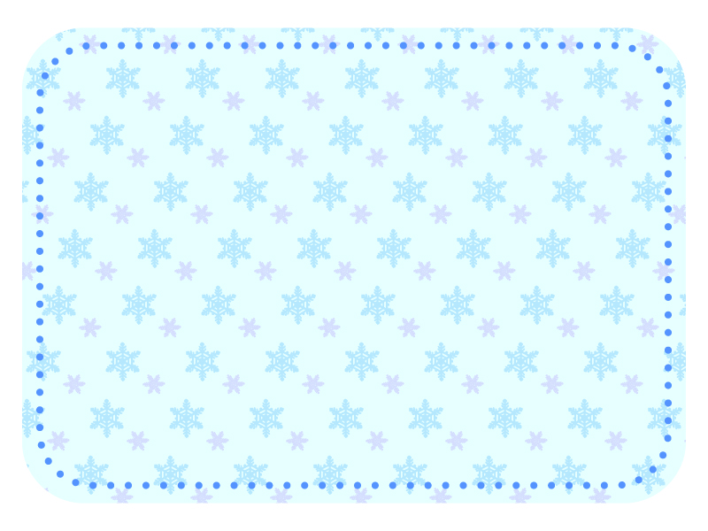 雪の結晶模様の水色フレーム飾り枠イラスト 無料イラスト かわいいフリー素材集 フレームぽけっと