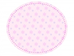 雪の結晶模様のピンク色楕円フレーム飾り枠イラスト