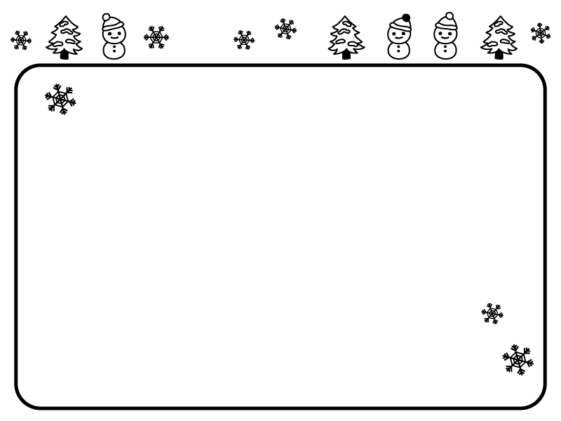 ダウンロード 冬 イラスト 枠 白黒 無料