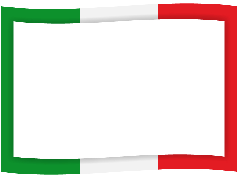 イタリアカラーの緑白赤の旗風フレーム飾り枠イラスト 無料イラスト かわいいフリー素材集 フレームぽけっと