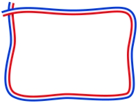 フランスカラーの青白赤の手書き風フレーム飾り枠イラスト