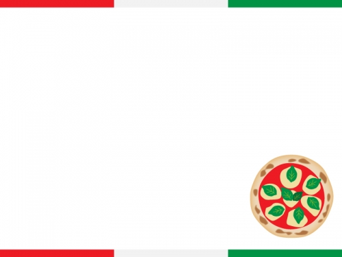 ピザのイタリアカラー上下フレーム飾り枠イラスト