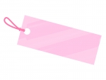 水彩風タグ・荷札（ピンク）フレーム飾り枠イラスト