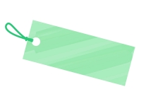 水彩風タグ・荷札（緑色）フレーム飾り枠イラスト