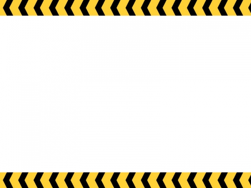 黒と黄色のくの字線の注意・警戒の上下フレーム飾り枠イラスト