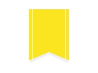黄色いリボン風タグのフレーム飾り枠イラスト