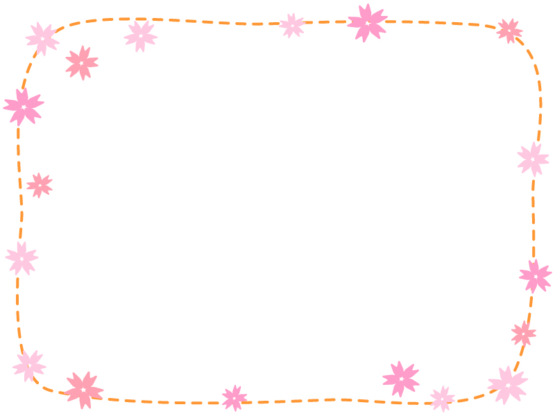桜の点線フレーム飾り枠イラスト 無料イラスト かわいいフリー素材集 フレームぽけっと