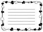 アイビー（蔦・ツタ）葉っぱの囲みメモ帳白黒フレーム飾り枠イラスト