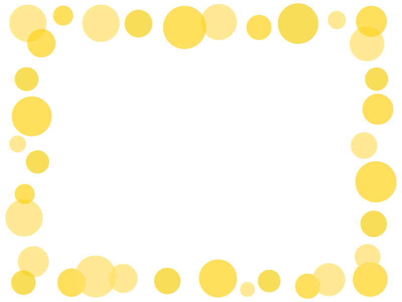 大小水玉 黄色 のフレーム飾り枠イラスト 無料イラスト かわいいフリー素材集 フレームぽけっと