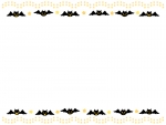 ハロウィン・コウモリと星の飾りの上下フレーム飾り枠イラスト