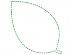 葉っぱの形の緑色の点線フレーム飾り枠イラスト