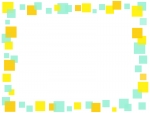 黄色と黄緑色の四角の囲みフレーム飾り枠イラスト
