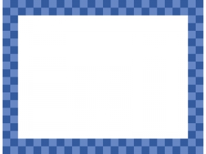 紺色の市松模様の四角フレーム飾り枠イラスト