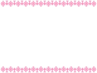 ピンク色のレース模様の上下フレーム飾り枠イラスト