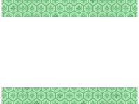 緑色の和柄・亀甲花菱の上下フレーム飾り枠イラスト