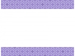 紫色の和柄・亀甲花菱の上下フレーム飾り枠イラスト