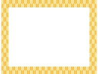 黄色の和柄・矢絣（やがすり）の囲みフレーム飾り枠イラスト