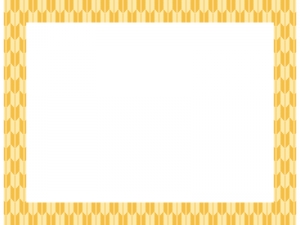 黄色の和柄・矢絣（やがすり）の囲みフレーム飾り枠イラスト