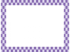 紫色の和柄・矢絣（やがすり）の囲みフレーム飾り枠イラスト