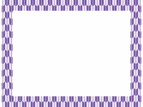 紫色の和柄・矢絣（やがすり）の囲みフレーム飾り枠イラスト