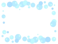 水色の泡の囲みフレーム飾り枠イラスト