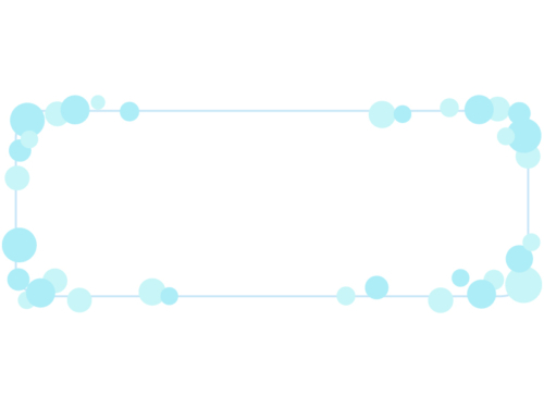 水色の泡の囲み横長フレーム飾り枠イラスト