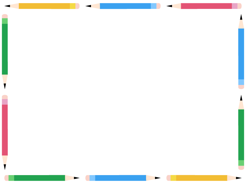 鉛筆の囲みフレーム飾り枠イラスト 無料イラスト かわいいフリー素材集 フレームぽけっと