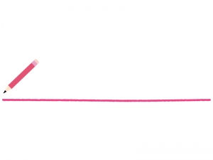 ピンク色の鉛筆と下線のフレーム飾り枠イラスト