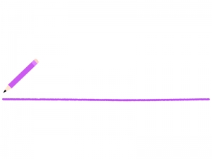 紫色の鉛筆と下線のフレーム飾り枠イラスト