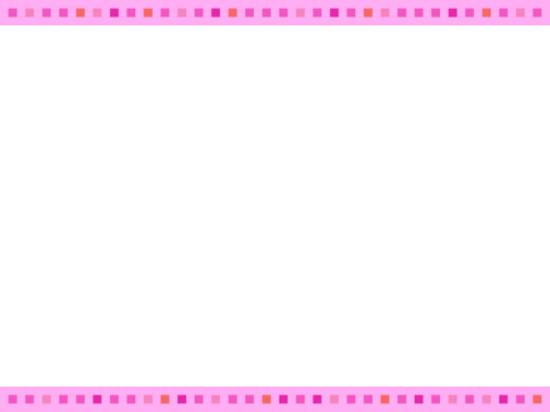 四角ドット（ピンク系）上下フレーム飾り枠イラスト
