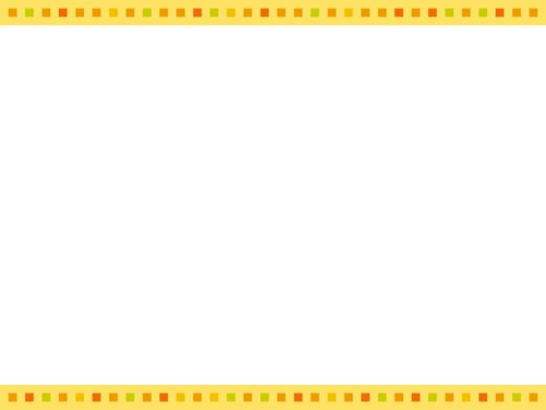 四角ドット（黄色系）上下フレーム飾り枠イラスト