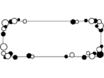 白黒の丸の囲み横長フレーム飾り枠イラスト