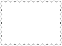 モコモコの点線の白黒フレーム飾り枠イラスト