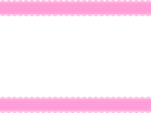 シンプルなレース模様（ピンク）の上下フレーム飾り枠イラスト
