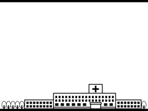 病院の白黒上下フレーム飾り枠イラスト