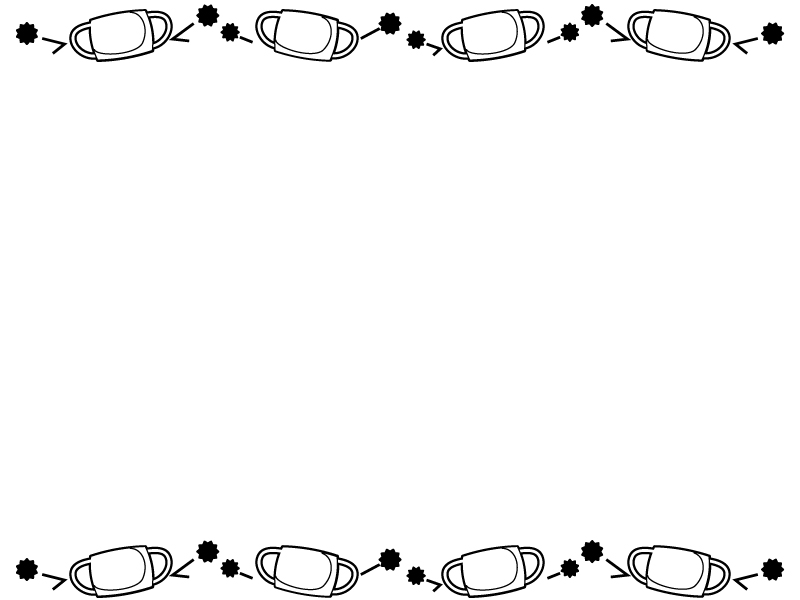 マスクとウイルスの白黒上下フレーム飾り枠イラスト 無料イラスト かわいいフリー素材集 フレームぽけっと マスクとウイルスの白黒上下フレーム飾り枠イラスト 無料イラスト かわいいフリー素材集 フレームぽけっと