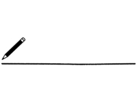 鉛筆と下線の白黒フレーム飾り枠イラスト