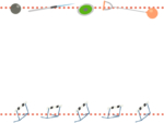 陸上競技の上下点線フレーム飾り枠イラスト