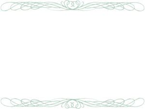 鉛筆風エレガント（緑色）上下フレーム飾り枠イラスト