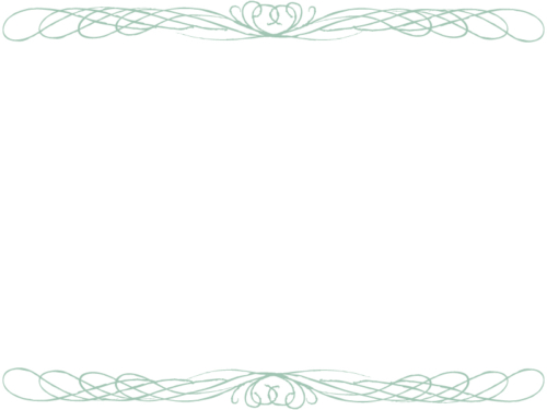鉛筆風エレガント（緑色）上下フレーム飾り枠イラスト