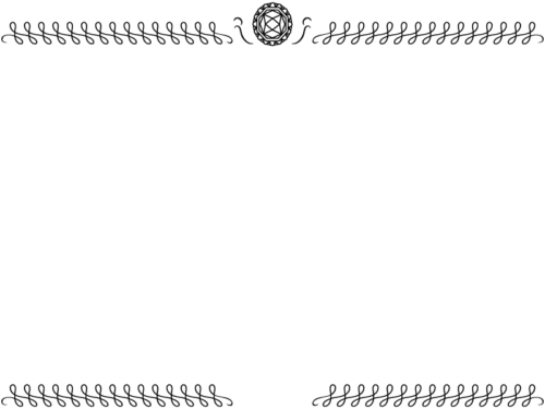 ジュエリーのエレガント（白黒）上下フレーム飾り枠イラスト