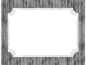 鉛筆線画の四角ラベル風（白黒）フレーム飾り枠イラスト