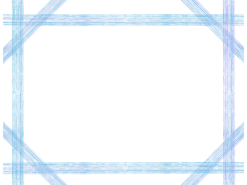 複数鉛筆線（ブルー）のフレーム飾り枠イラスト