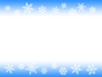 雪の結晶の青色グラデーション上下フレーム飾り枠イラスト