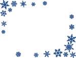 雪の結晶の紺色2隅のフレーム飾り枠イラスト