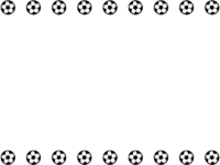 サッカーボールの白黒上下フレーム飾り枠イラスト