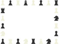 チェスの駒（ピース）の囲みフレーム飾り枠イラスト